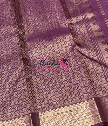 Pure Kanchipuram Silk Saree -Shade Of Brown Wine - 2 - VVPS093
