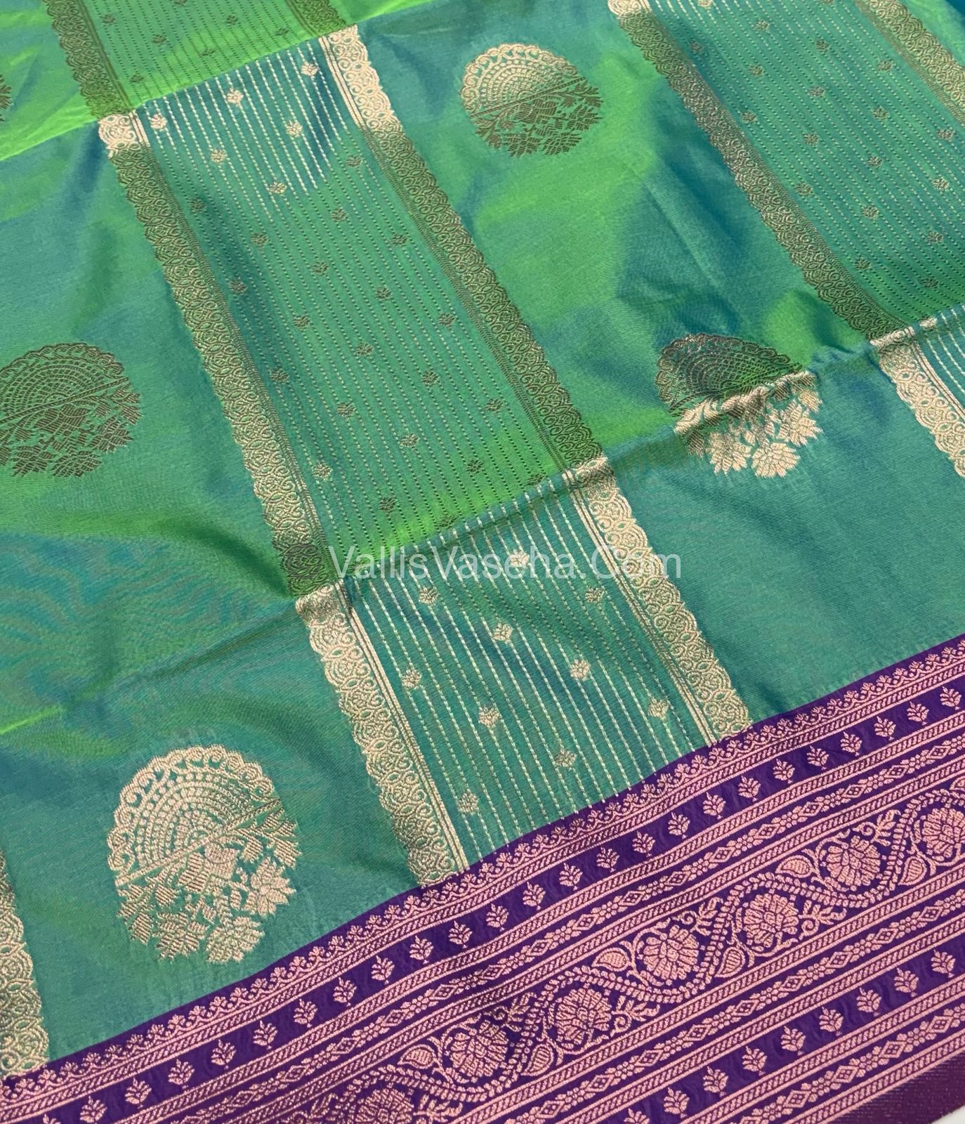 Semi Soft Silk - Pine With Purple Shade -VVSSS031 - 6