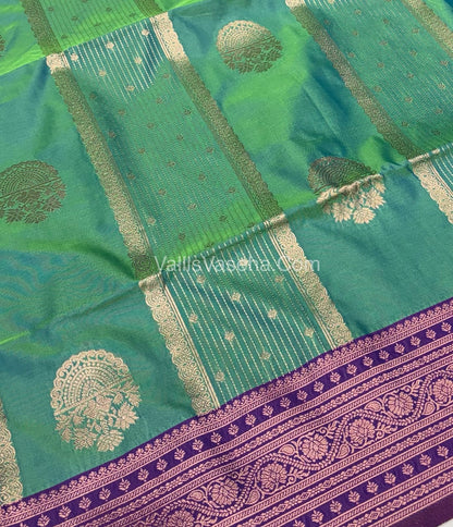 Semi Soft Silk - Pine With Purple Shade -VVSSS031 - 6