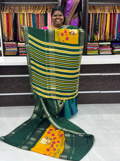 Semi Mysore Crepe Silk - Middle Pichwai Print - VVSMC001