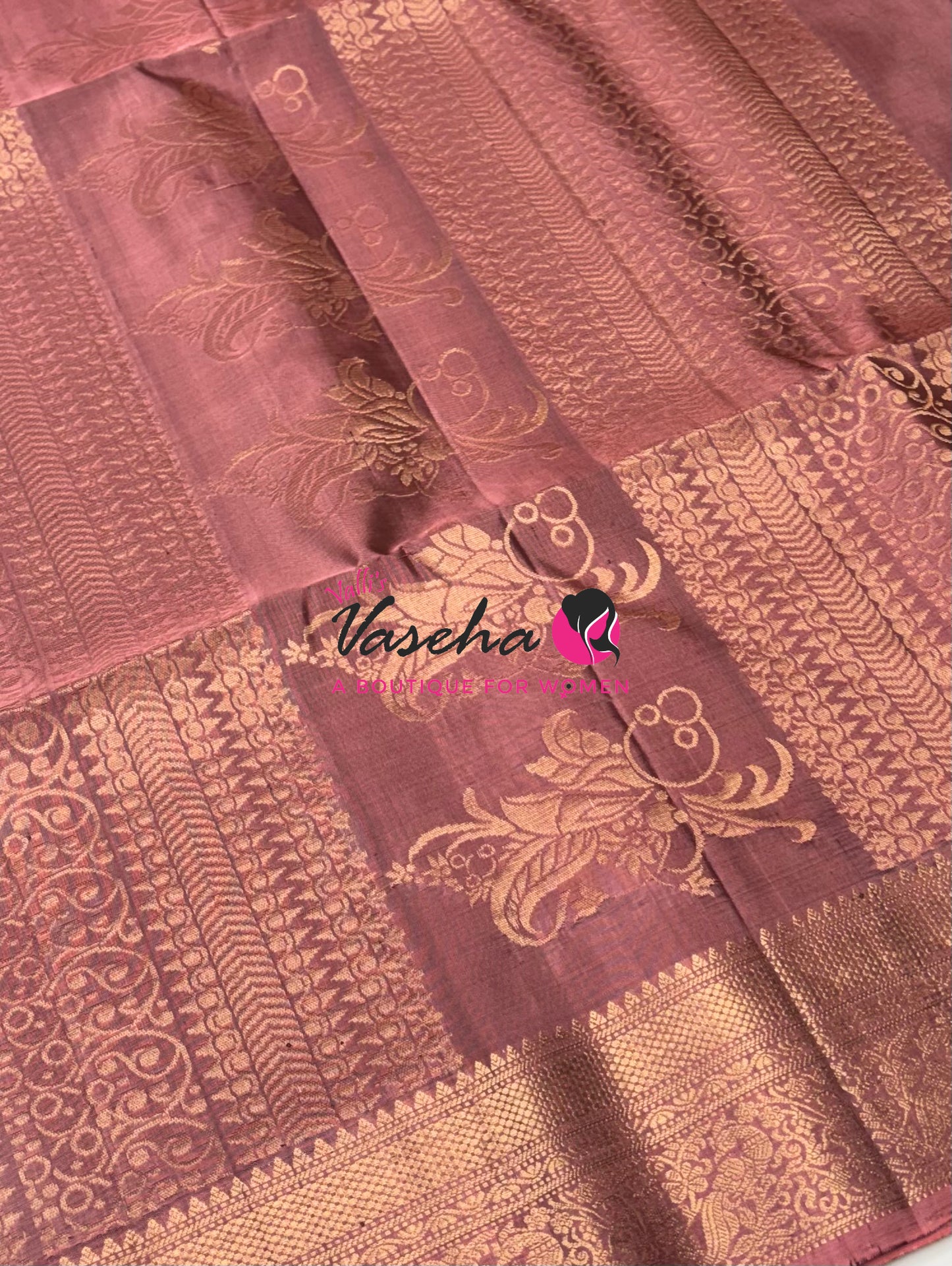 Pure Soft Silk Saree - Kanchi Border - Green & Onion Pink Combo - VVPSS046