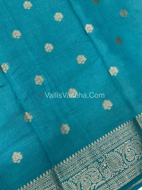 Semi Tussar Silk Saree |Blue shade |VVSTS044