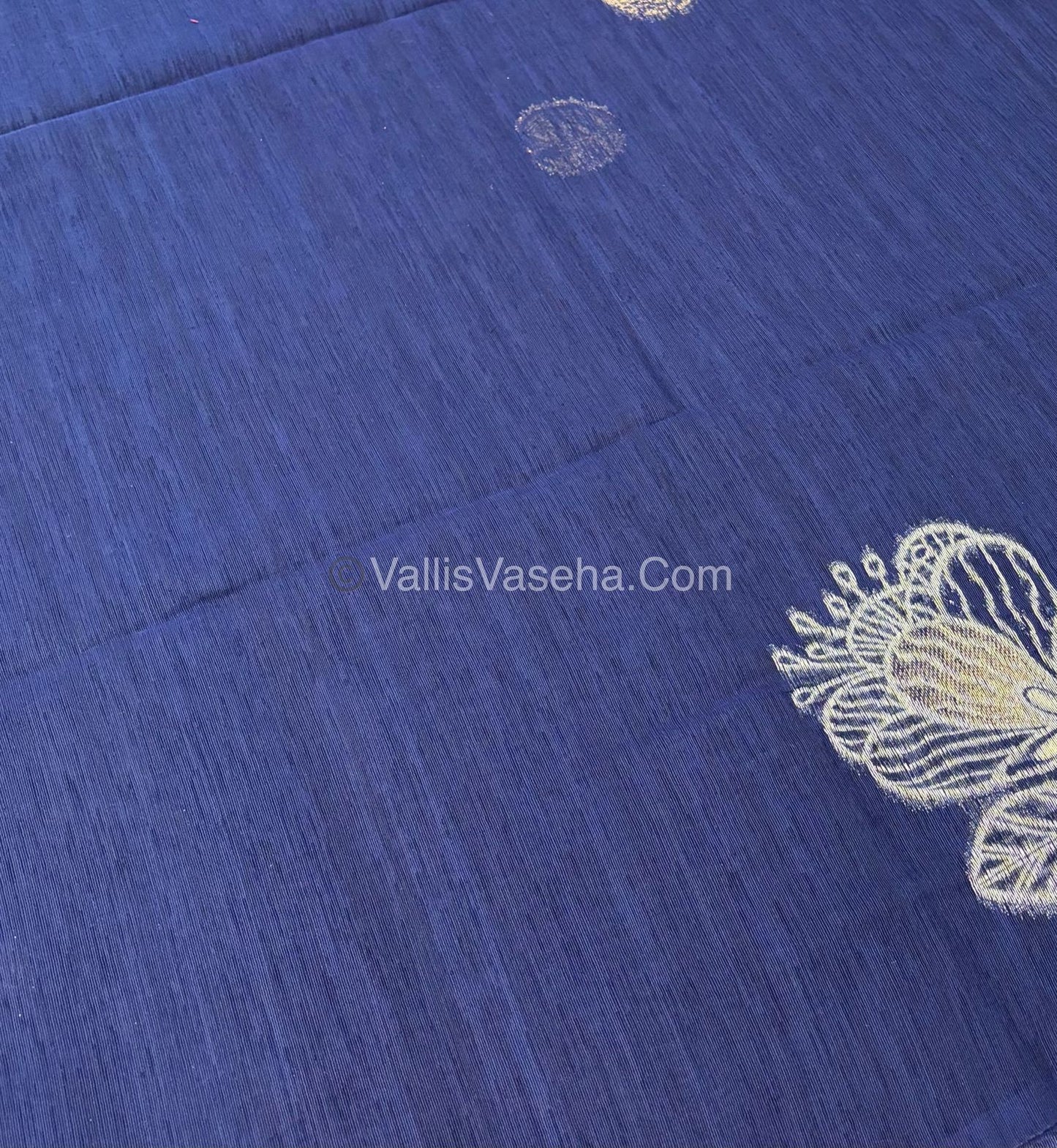 Linen Mixed Jute Silk Saree - Navy Blue Shade - VVLMJ002
