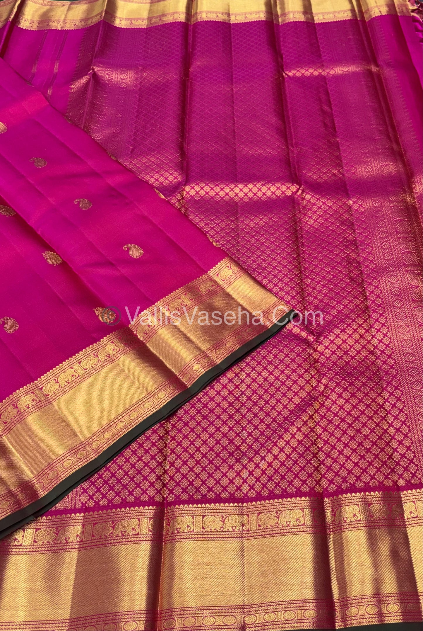 Pure Kanchipuram Silk Saree - Pink  Shade  - VVPS022