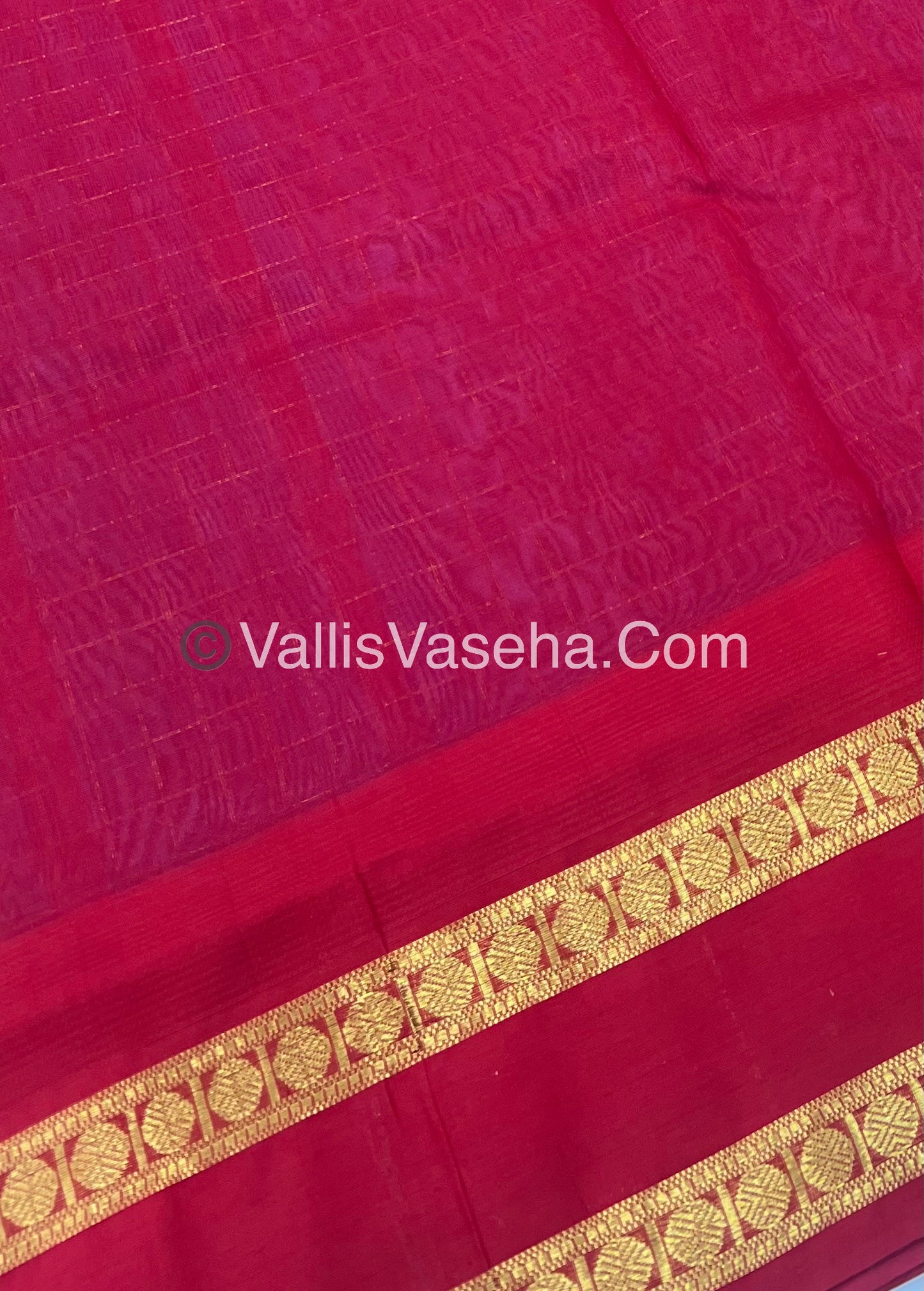 Pure Korvai Silk Cotton Saree - Lavender With Red - VVKSC020