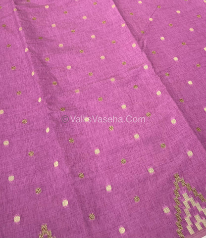 Cherry Tussar - Semi Tussar Silk - Onion Pink Shade - VVSTS009