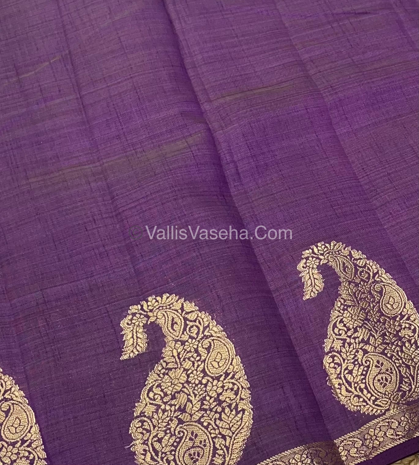 Semi Tussar Silk - Small Mango - Purple Shade - VVSTS002