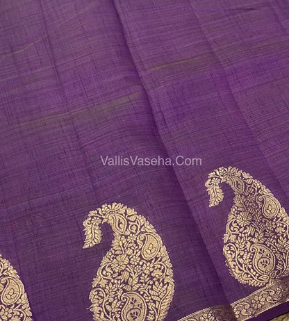 Semi Tussar Silk - Small Mango - Purple Shade - VVSTS002