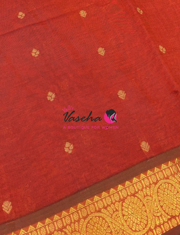 Semi Silk Cotton Saree | Double Leaf Butta Design |VVSSC016