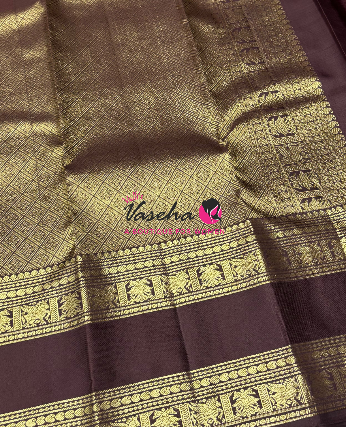 Pure Kanchipuram Silk Saree - Maroon & Wine Brown Combo - VVPS034