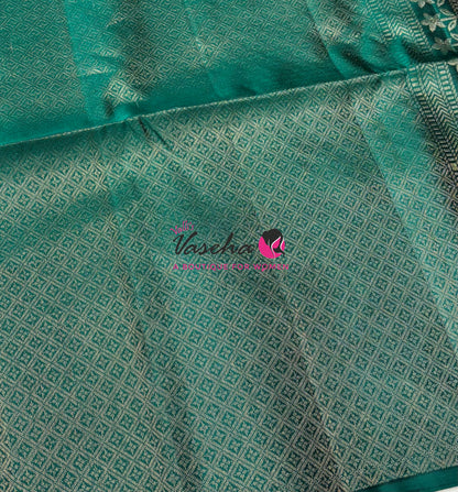 Pure Soft Silk Saree - Green With Ramar Green  - VVPSS072