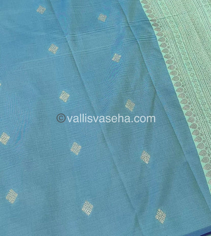 Semi Kanchi Silk -  Violetish Purple & Bluish Green Shade  - VVSKS004