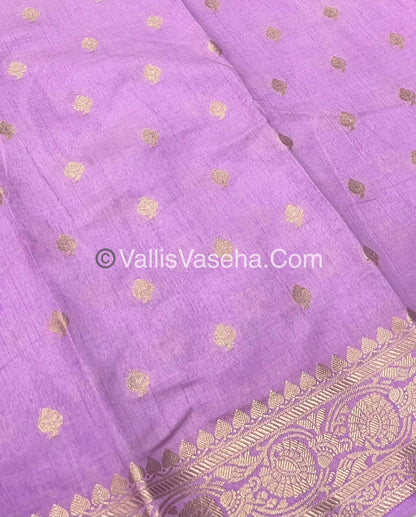 Semi Tussar Silk  - Lilac / Light Lavendar - VVSTS024