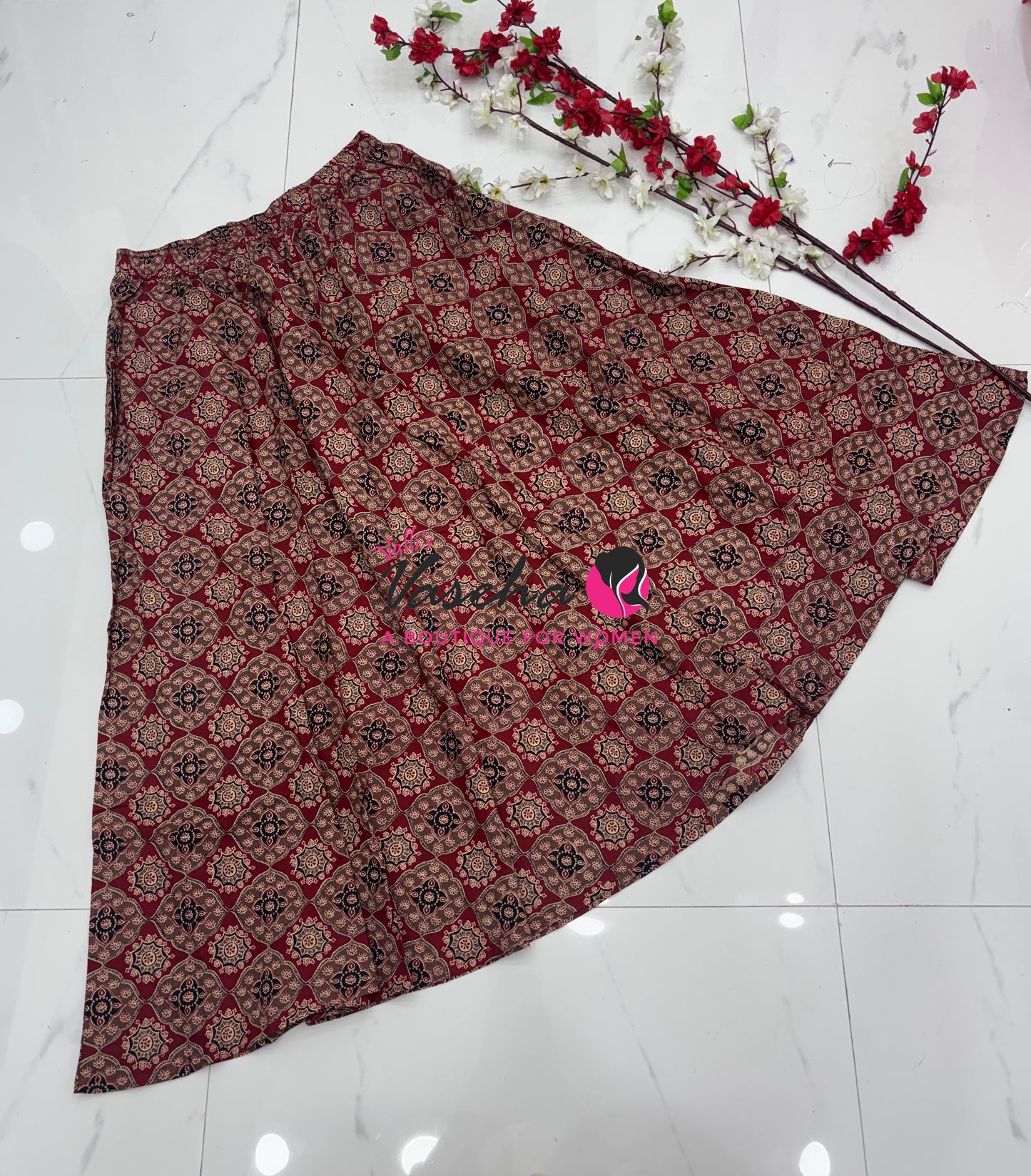 Skirts - Ajrakh Printed - 2XL Size - VVPCS003