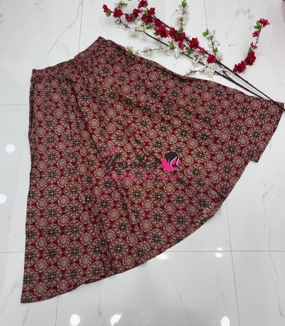 Skirts - Ajrakh Printed - 2XL Size - VVPCS003