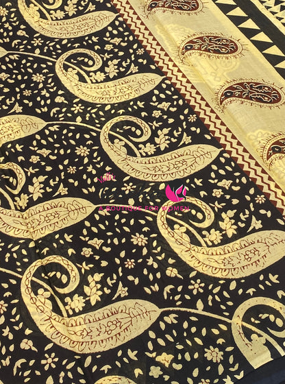 Pure Soft Mul Mul Cotton Sarees - Hand Block Prints - VVMMC011