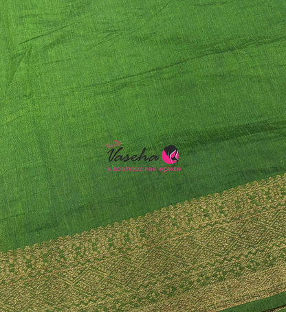 Semi Jute Silk Saree - Blue With Green Shade- VVSJS001