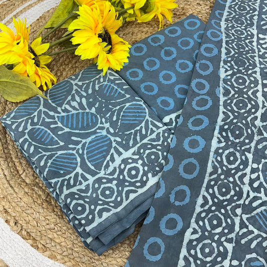 Pure Mul Mul Cotton - Bagru/ Dabu Print - VVUSM002