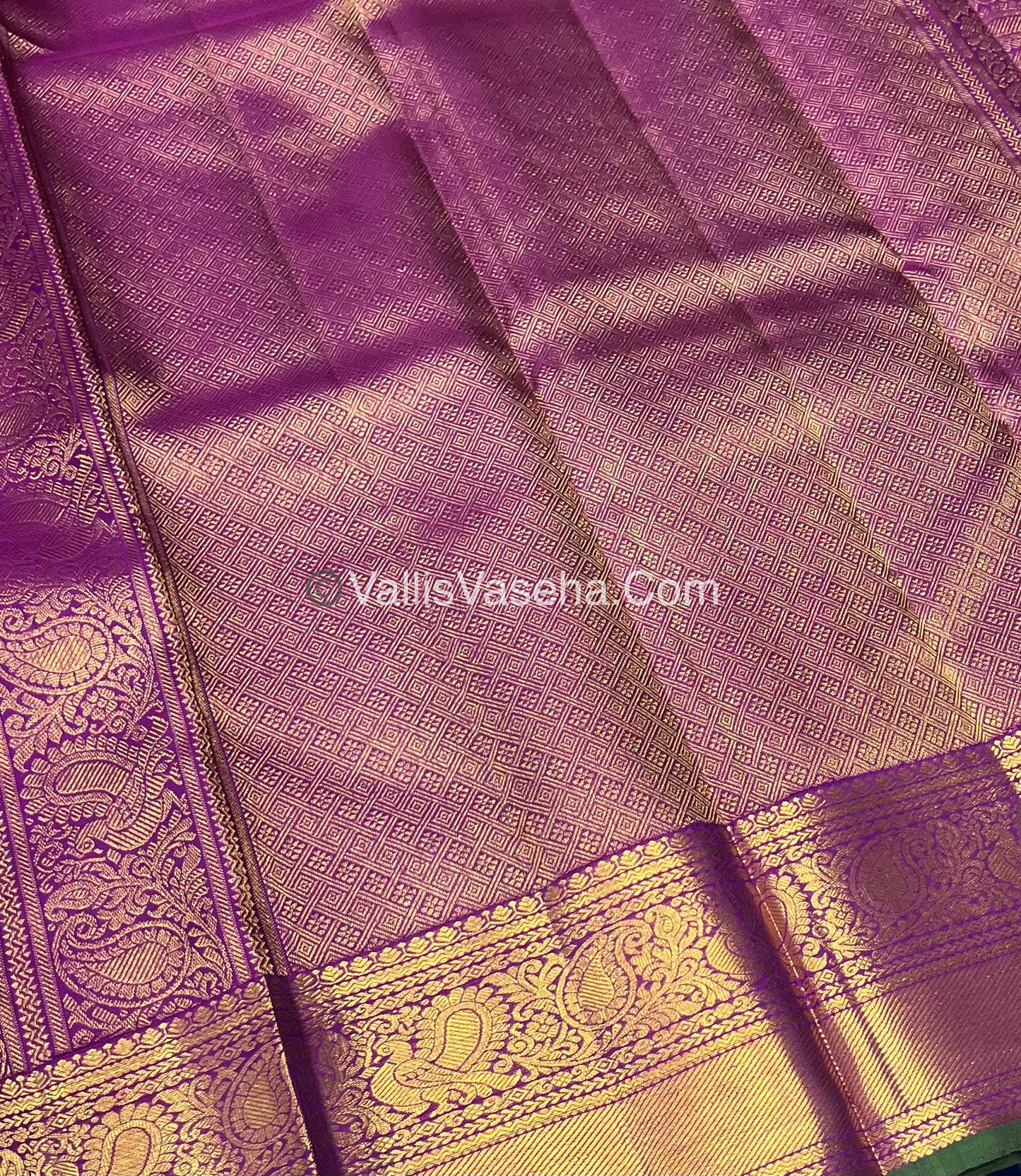 Pure Kanchipuram Silk Saree - Lavender With Purple Shade  - VVPS022