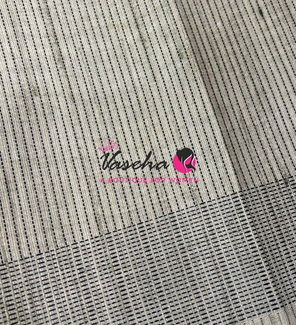 Semi Matka Tussar  Saree - Grey & Pink Shade - VVSMT002