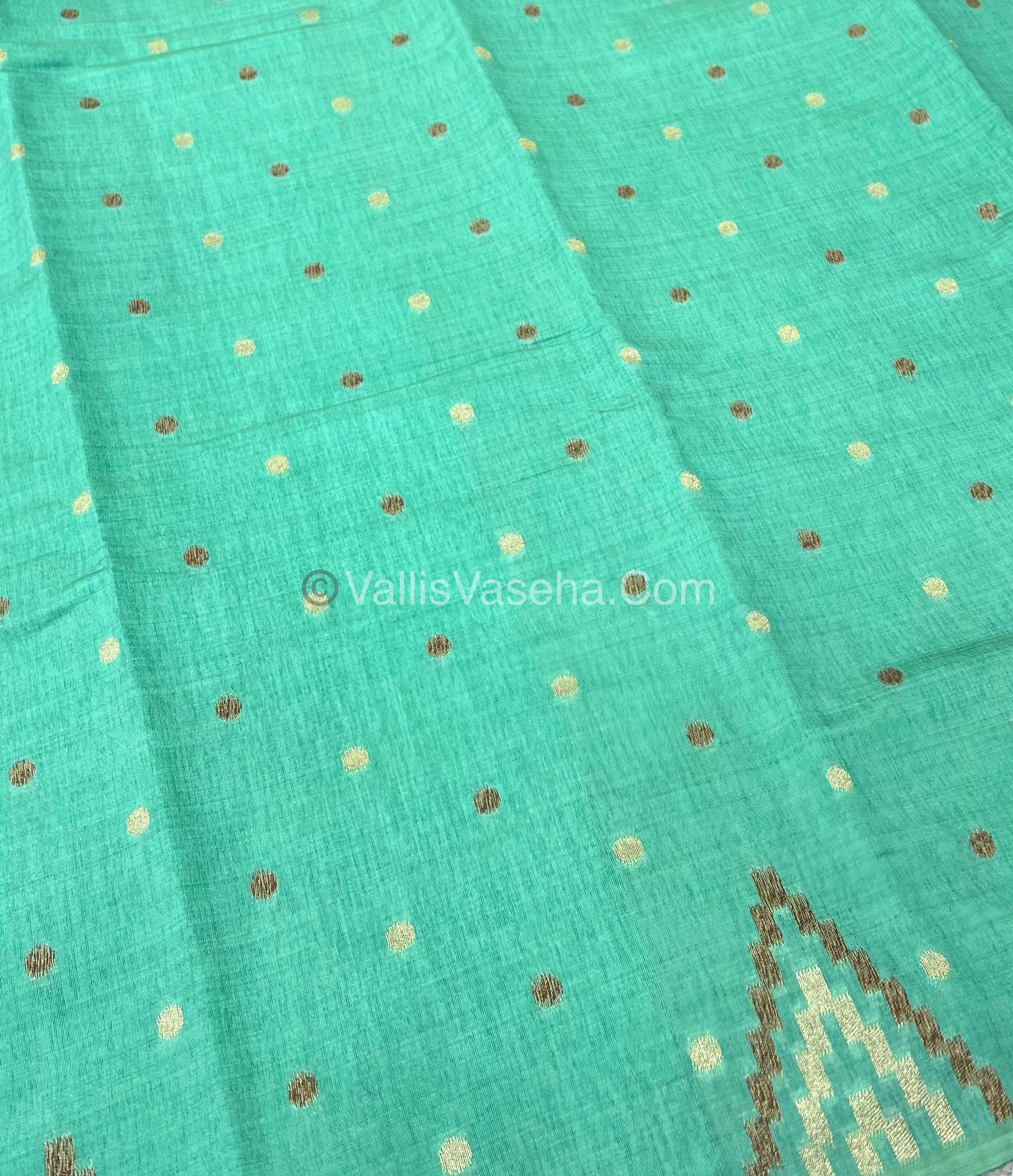 Cherry Tussar - Semi Tussar Silk -  Green - VVSTS009