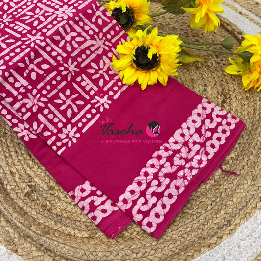 Pure Soft Mul Mul Cotton Sarees - Hand Block Prints - VVMMC009
