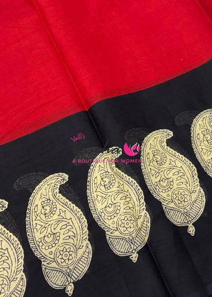 Pure Soft Mul Mul Cotton Sarees - Hand Block Prints - VVMMC011
