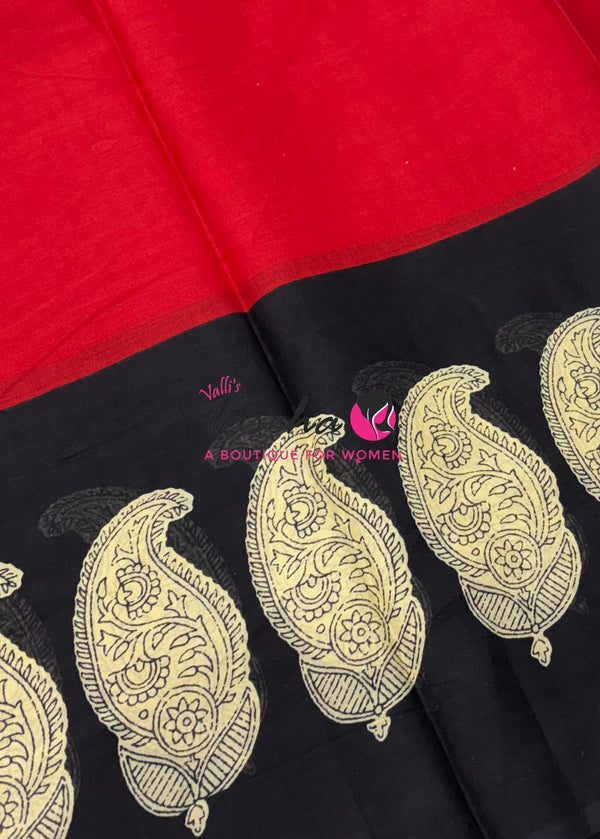 Pure Soft Mul Mul Cotton Sarees - Hand Block Prints - VVMMC011