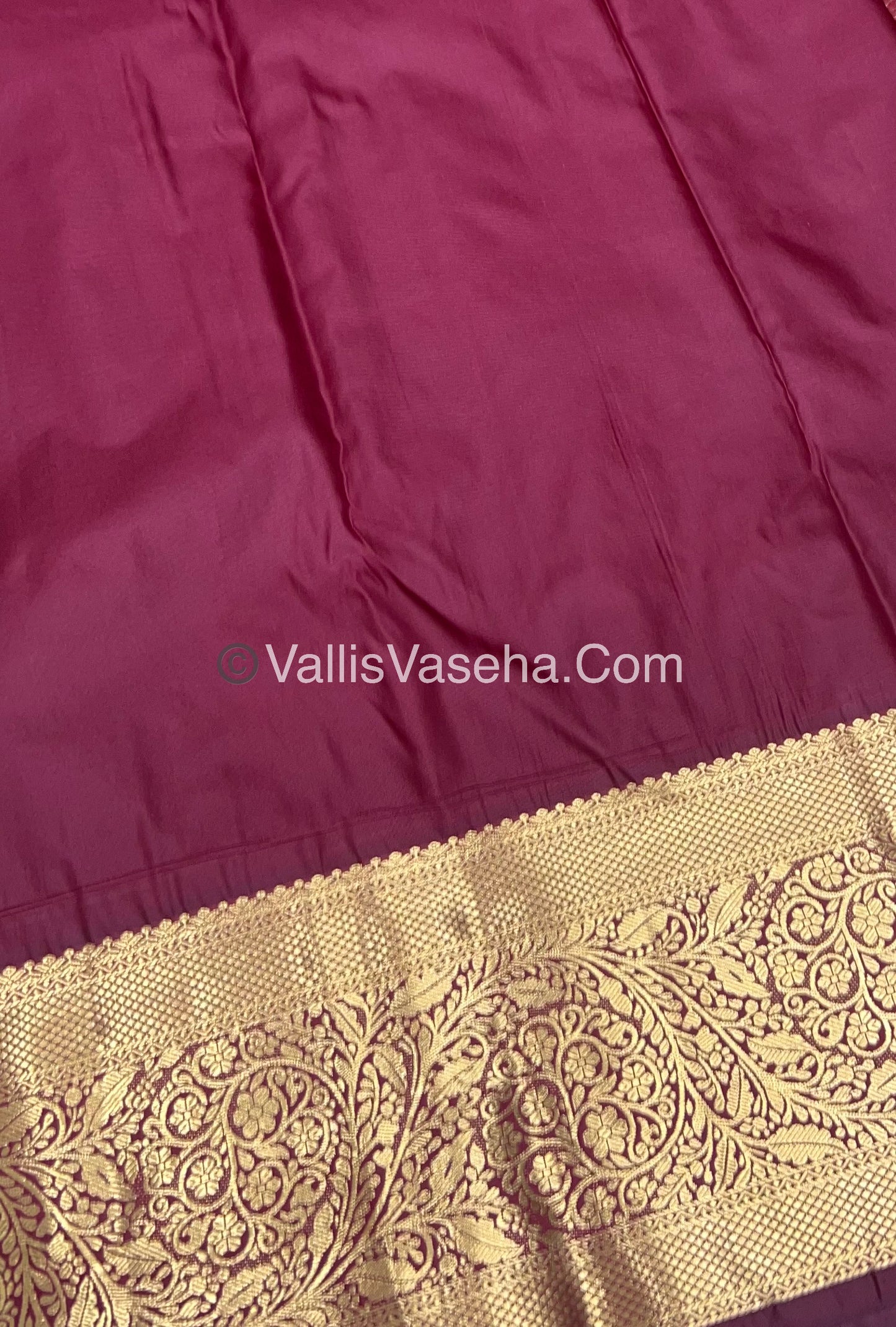 Semi Kanchipuram Silk - Wine Merun shade - Semi Bridal - VVSKS002