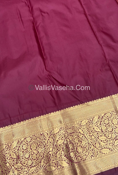 Semi Kanchipuram Silk - Wine Merun shade - Semi Bridal - VVSKS002