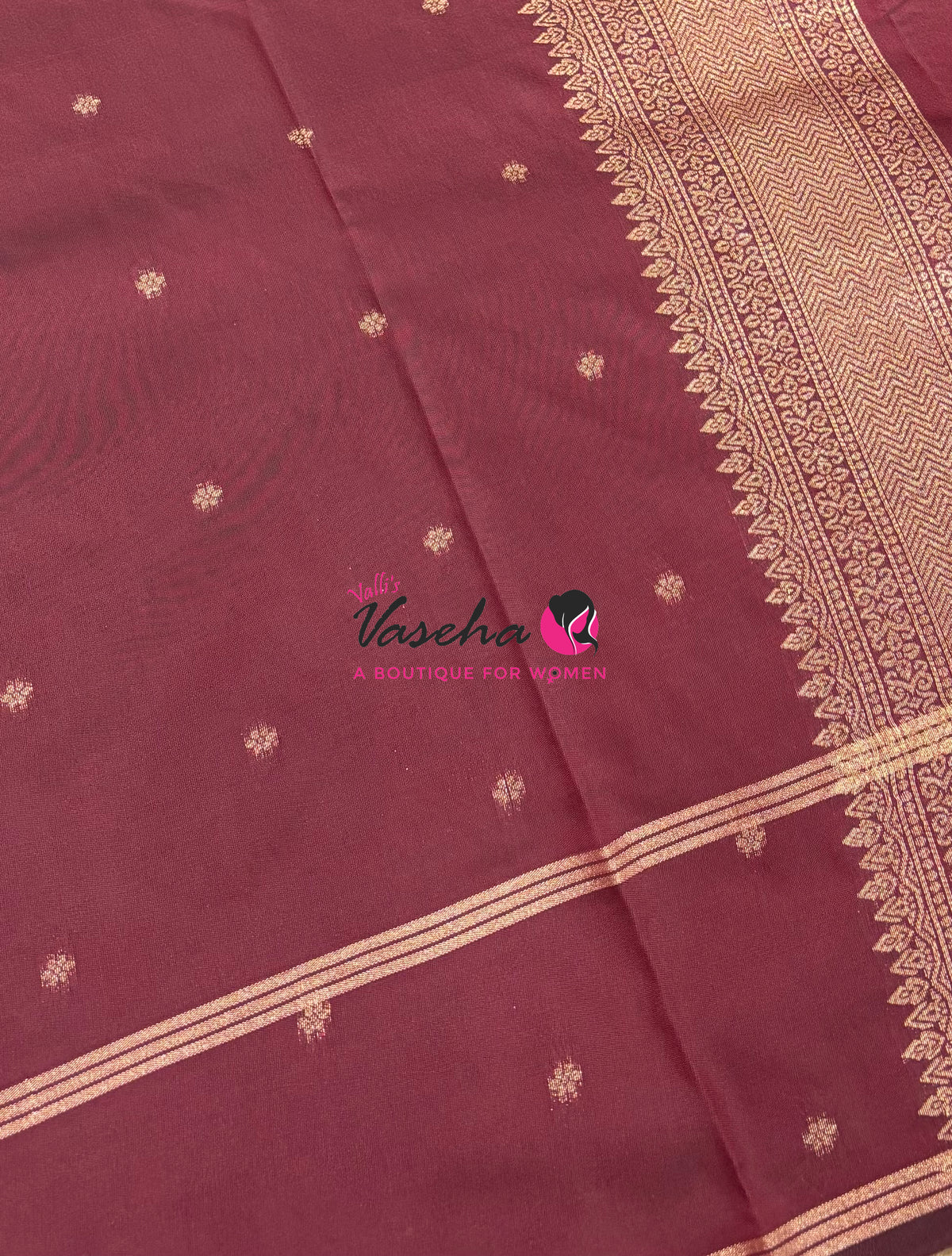 Semi Soft Silk  - Maroon Shade - VVSSS041