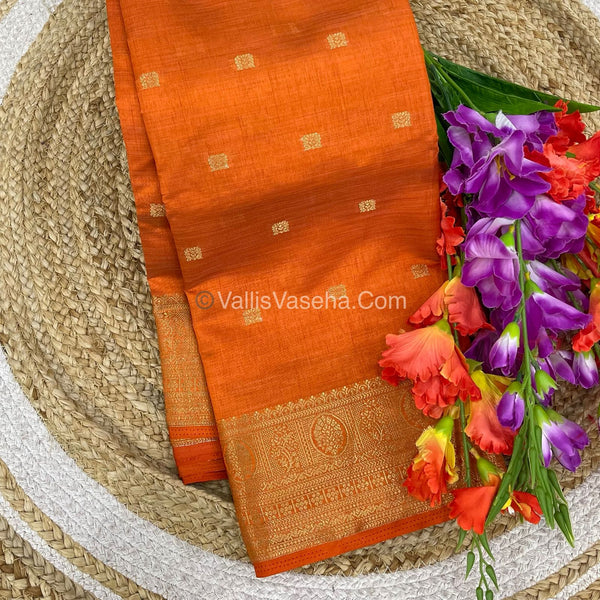 Semi Tussar Silk Saree |Rust Orange shade |VVSTS045