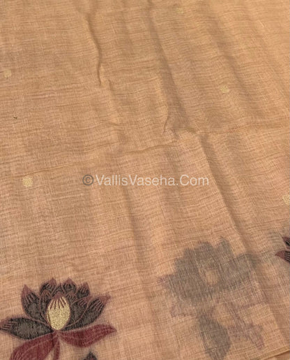 Muga Cotton Saree - Contrast Blouse - VVMCS001