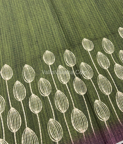 Art Tussar / Art Silk - Green & Dark Purple - VVATS001