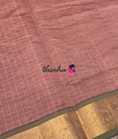 Semi Silk Cotton Saree - Checks Pattern - VVSSC019