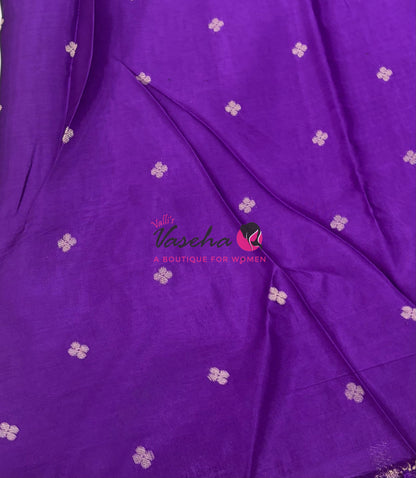 Semi Mysore Crepe Silk  - Purple Shade - VVSMC004
