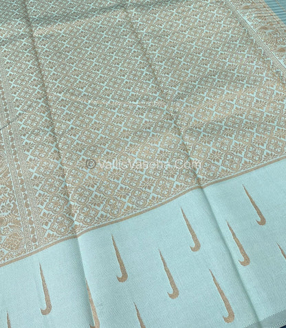 Kanchi Semi Silk - Blue with  Sky Blue VVKSS001