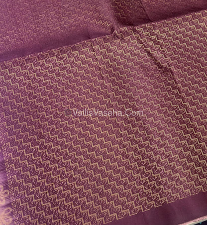 Pure Soft Silk Saree - Pink With Wine Brown Shade - VVPSS063
