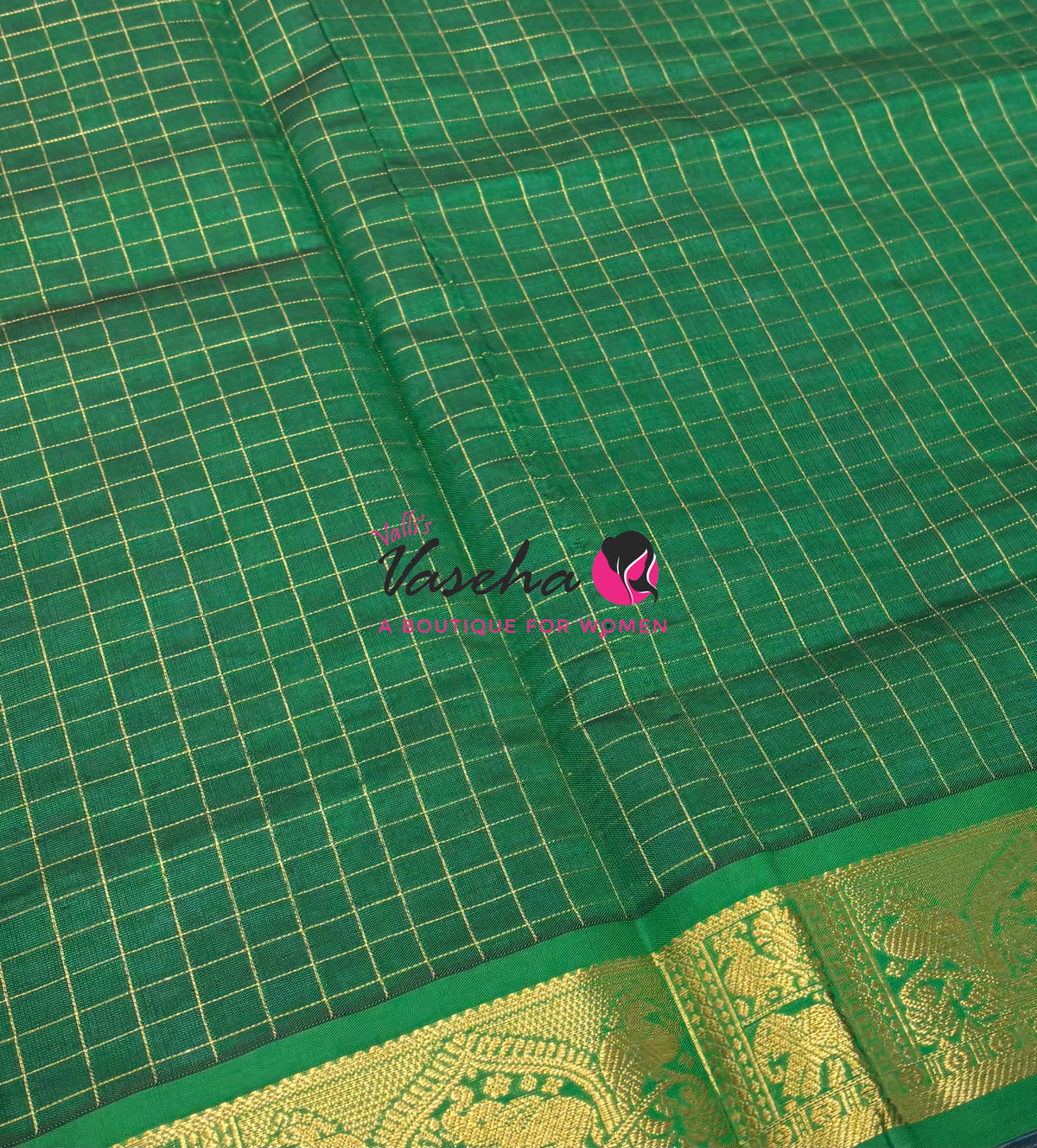 Semi Silk Cotton Saree - Checks Pattern - VVSSC019