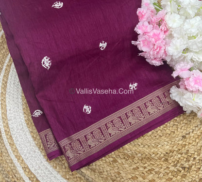 Casual Wear - Fancy Mixed Silk - Wine Shade - VVFMS002