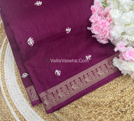 Casual Wear - Fancy Mixed Silk - Wine Shade - VVFMS002