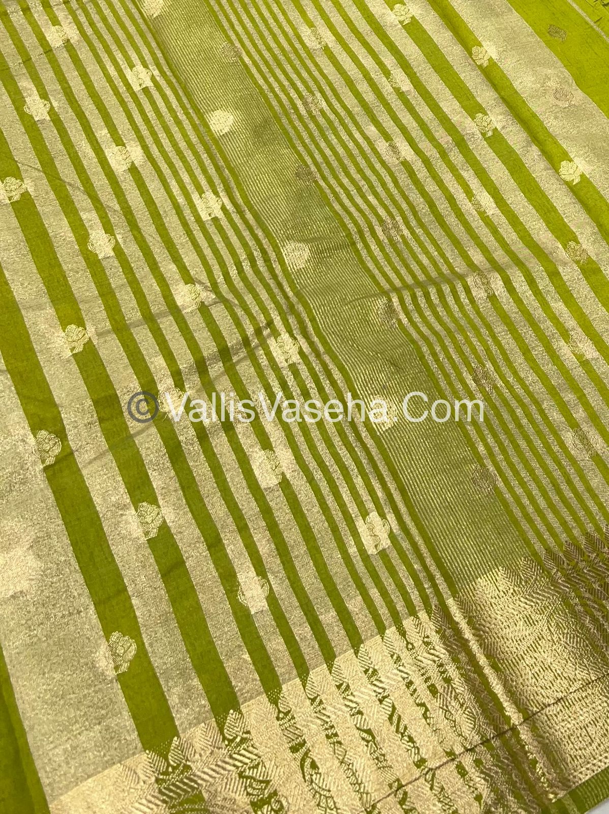 Semi Tussar Silk  - Green  Shade - VVSTS024