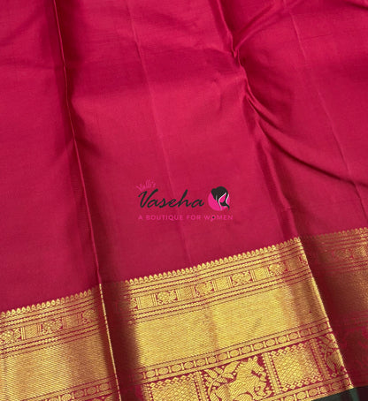 Pure Kanchipuram Silk Saree - Maroon Shade  - VVPS067