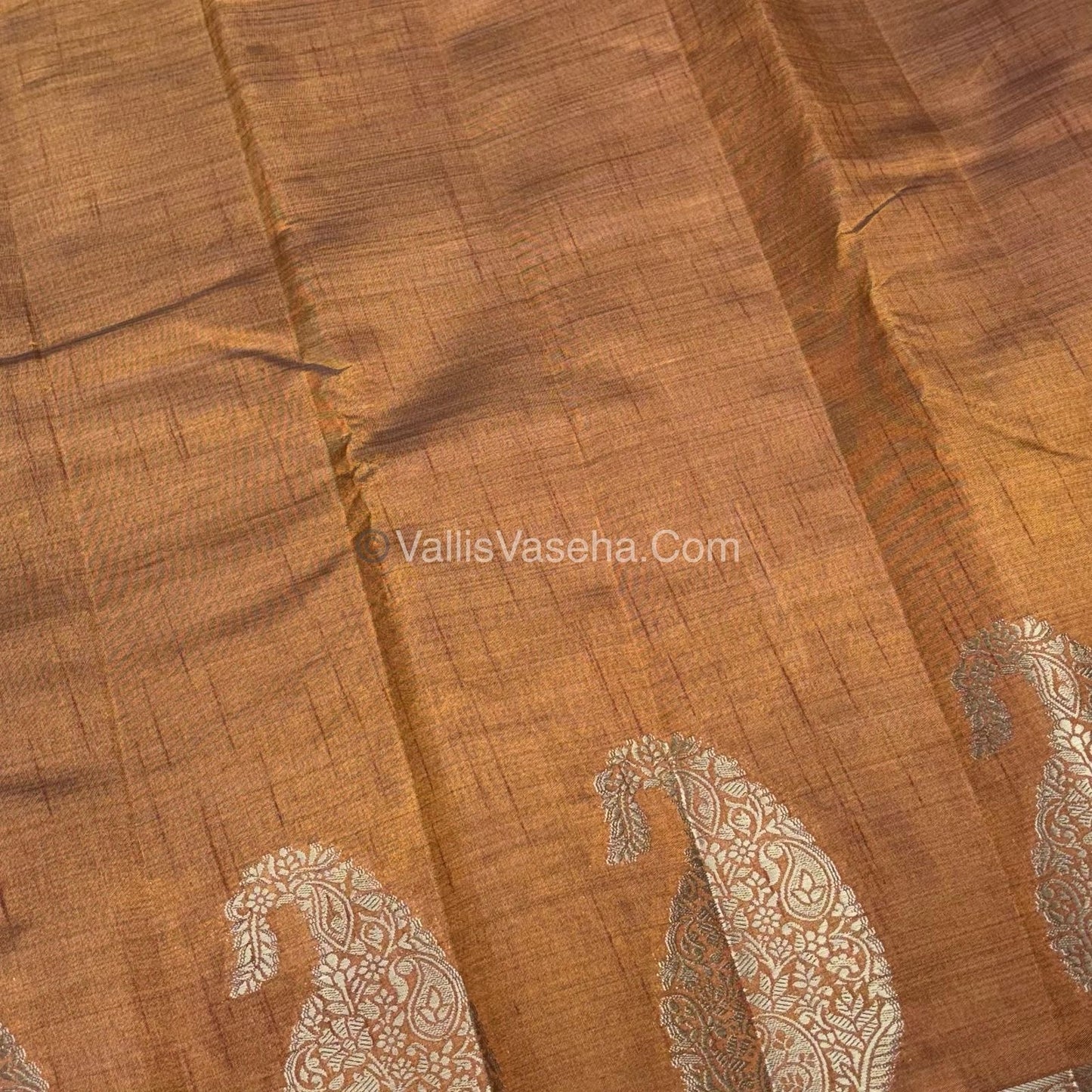 Semi Tussar Silk - Small Mango - Dark Mustard (Honey) Shade - VVSTS002
