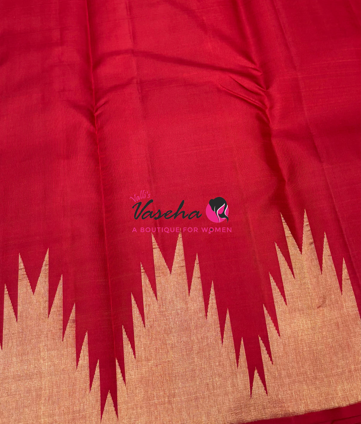 Pure Vintage Kanchipuram Silk Saree  - 8 Kol Weaving - Red Shade VVPS019