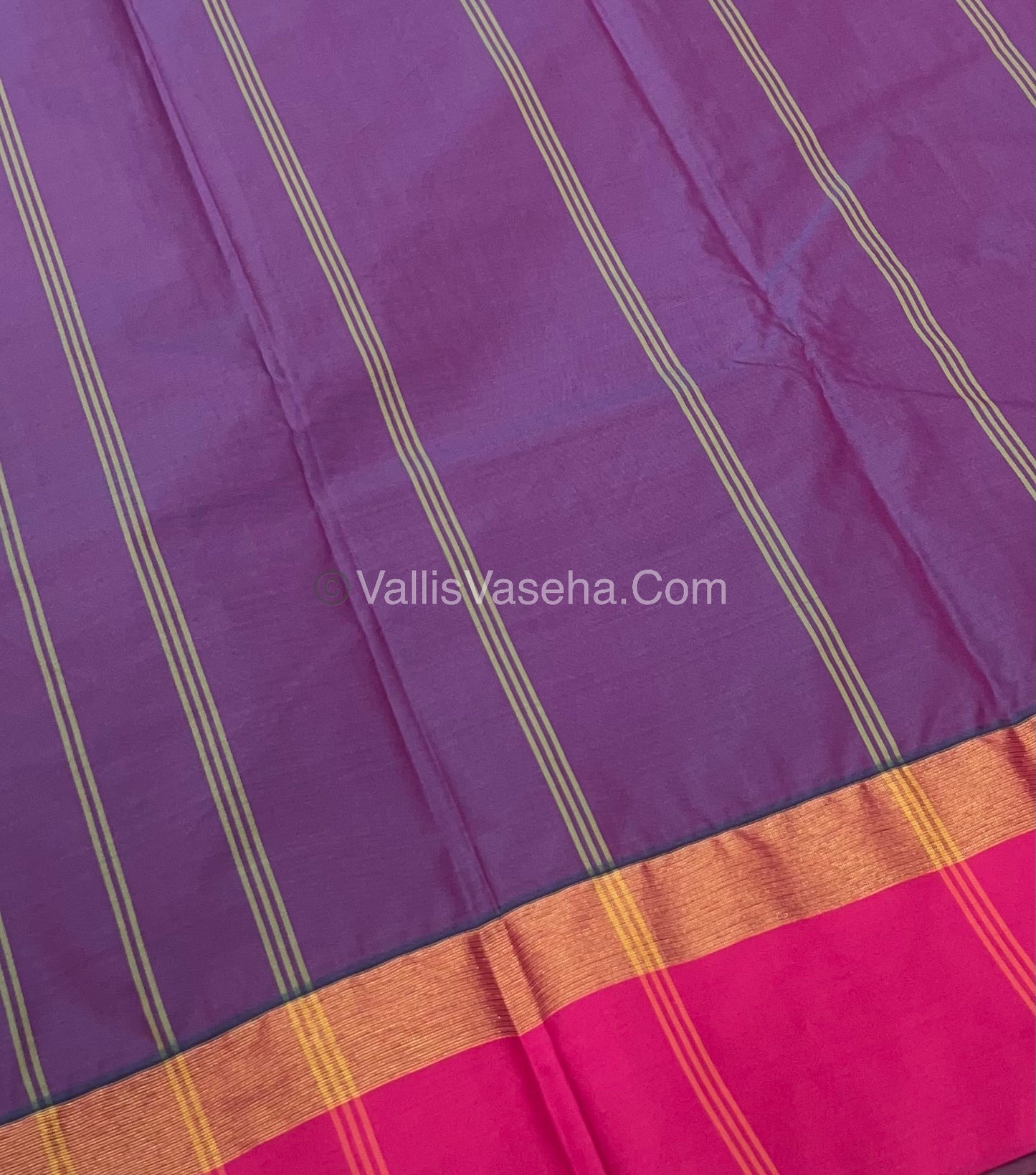 Semi Silk Saree - Plus Design Style - Contrast Pallu & Blouse or Running Pallu & Blouse - VVSS004