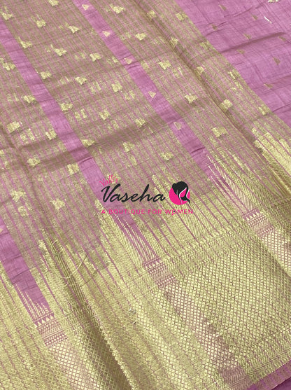Semi Tussar Silk Saree | Onion Pink Shade |VVSTS054