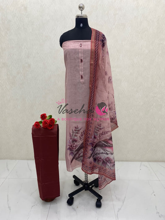 Unstitched Soft  Material | Pink Shade | VVUSM076