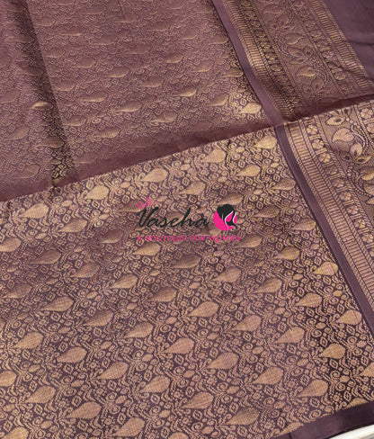 Pure Soft Silk Saree - Onion Pink & Brown - VVPSS119