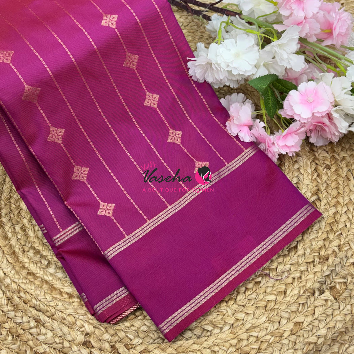 Semi Soft Silk  - Purplish Pink Shade - VVSSS041